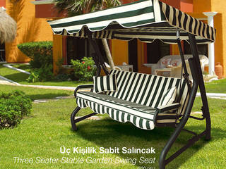 3 Kişilik Bahçe Salıncağı, ERİNÖZ OUTDOOR FURNITURE ERİNÖZ OUTDOOR FURNITURE 지중해스타일 정원