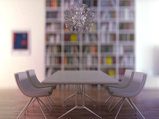 Studio di arredo per una abitazione privata - render, amorosodesign amorosodesign 现代客厅設計點子、靈感 & 圖片
