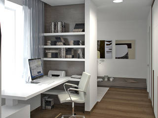 Двухуровневая квартира 160 м2, KARYADESIGN architecture studio KARYADESIGN architecture studio Study/office