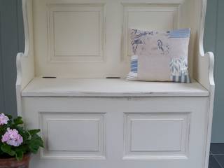 Hand Painted Storage Benches and Boxes, Rectory Blue Rectory Blue Country style corridor, hallway & stairs