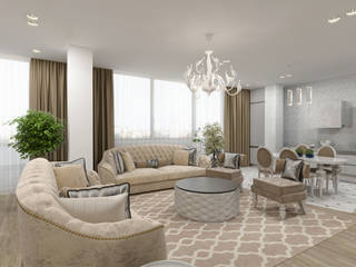 Белый интерьер в стиле ар деко, pashchak design pashchak design Modern living room