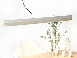 [C1]oak Pendelleuchte Beton Eiche minimalistisch, GANTlights GANTlights غرفة السفرة