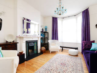 Eclectic but classic, elegant living room ZazuDesigns Salon original