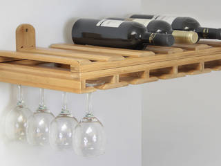 Hanging Glass Rack and Wine Bottles Holder, Finoak LTD Finoak LTD Modern kitchen