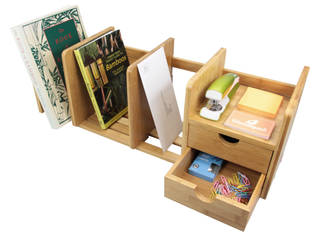 Expandable Bookshelf with Drawers, Finoak LTD Finoak LTD Soggiorno moderno