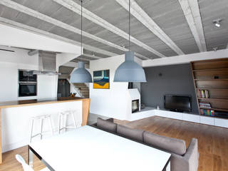 Beam & Block House, mode:lina™ mode:lina™ Salas de estar modernas