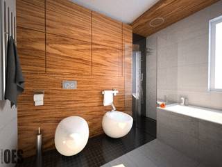 Projekt mieszkania Mysłowice, OES architekci OES architekci Casas de banho modernas