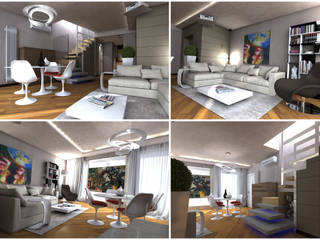 La Visione Opposta In Un Attico, Laboratorio Italiano Design Laboratorio Italiano Design Modern living room