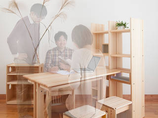 OBUSUMA, tona BY RIKA KAWATO / tonaデザイン事務所 tona BY RIKA KAWATO / tonaデザイン事務所 Modern style study/office Desks