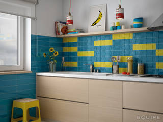 Matisse Blue Loyal / deco CUBE Blue Loyal, Yellow homify Cocinas de estilo moderno