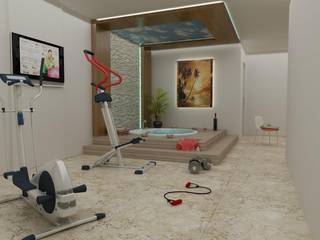 VİLLA N'MODA (DENİZLİ), CANSEL BOZKURT interior architect CANSEL BOZKURT interior architect Mediterraner Fitnessraum