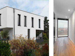 Kubus mit Burgblick, Bermüller + Hauner Architekturwerkstatt Bermüller + Hauner Architekturwerkstatt 미니멀리스트 주택