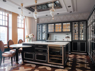 Двухэтажная квартира в Лаврушинском переулке 270 м2, Gallery 63 Gallery 63 Classic style kitchen