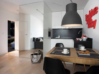 Minimalistyczny Apartament 43m2 Warszawa, The Vibe The Vibe Cocinas minimalistas