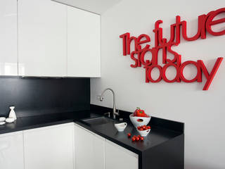 Minimalistyczny Apartament 43m2 Warszawa, The Vibe The Vibe Cocinas de estilo minimalista