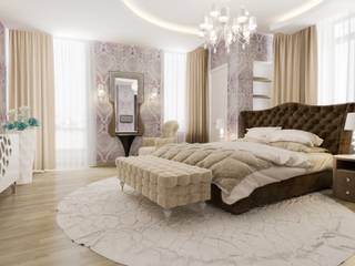 Спальня с кабинетом, pashchak design pashchak design Dormitorios de estilo moderno