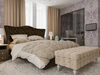 Спальня с кабинетом, pashchak design pashchak design Bedroom