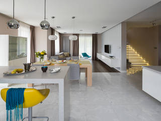 Kolorowy minimalizm, Pracownia Projektowa Poco Design Pracownia Projektowa Poco Design Minimalist living room