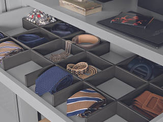 Bespoke tie drawer Lamco Design LTD Minimalistyczna sypialnia Szafy i komody