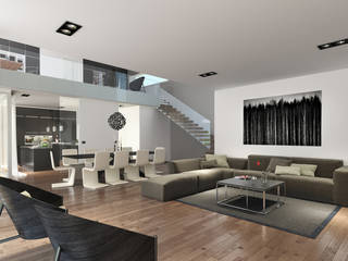 Villa - Pordenone, UNIT Studio UNIT Studio Ruang Keluarga Modern