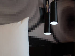 Salón con dos ambientes, MUSTING DESIGN MUSTING DESIGN Phòng ngủ phong cách hiện đại