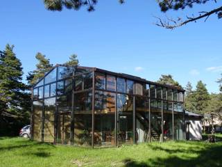 Maison bois sous verre..., eco-designer eco-designer Casas de estilo moderno