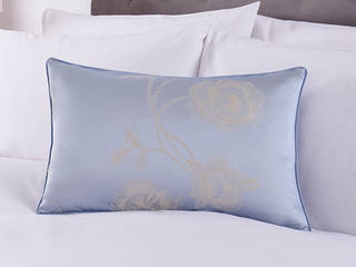 Charlotte Thomas "Antonia" Jacquard Collection in Duck Egg Blue, We Love Linen We Love Linen ห้องนอน