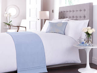 Charlotte Thomas "Antonia" Jacquard Collection in Duck Egg Blue, We Love Linen We Love Linen ห้องนอน