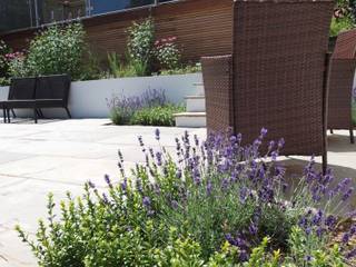 Terraced Garden - London, Borrowed Space Borrowed Space Mediterranean style balcony, porch & terrace