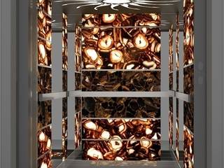 Back lit Elegant Agate, INSPIRATIONS AND INNOVATIONS Ltd. INSPIRATIONS AND INNOVATIONS Ltd. Modern corridor, hallway & stairs