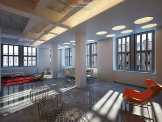 Visualisation of apartment, loft, DA-Design DA-Design Industriale Wohnzimmer