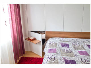 Quarto com arrumação na parede, GenesisDecor GenesisDecor Minimalistische Schlafzimmer