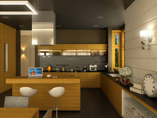 Дом в пос. Охта-Парк, oneione oneione Minimalist kitchen