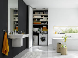 Bad mit Stauraum für Waschmaschine, Burkhard Heß Interiordesign Burkhard Heß Interiordesign Modern bathroom