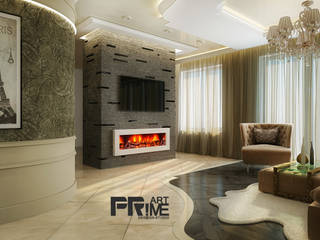 Дизайн-проект квартиры неоклассика, "PRimeART" 'PRimeART' Phòng khách phong cách kinh điển