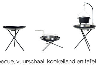 biqju; barbecue, vuurschaal, kookeiland en tafel inéén, biqju biqju สวน