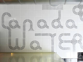 Ouroboros Tile installation at Canada Water Cafe, London Peter Ibruegger Studio Ruang Komersial Restoran