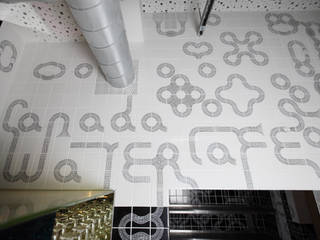 Ouroboros Tile installation at Canada Water Cafe, London Peter Ibruegger Studio Espacios comerciales Restaurantes