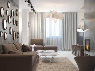 Дизайн квартиры в ЖК Суханово парк, White & Black Design Studio White & Black Design Studio Living room