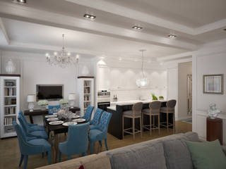 Дизайн квартиры в неоклассическом стиле , White & Black Design Studio White & Black Design Studio Cocinas de estilo clásico