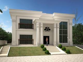 Casa Neoclássica Moderna, TRAÇO FINAL ARQUITETURA E INTERIORES TRAÇO FINAL ARQUITETURA E INTERIORES Moderne Häuser