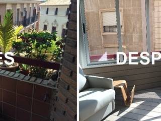 De balcón a espacio polivalente, SAUCO DESIGN S.L. SAUCO DESIGN S.L. Minimalist balcony, veranda & terrace
