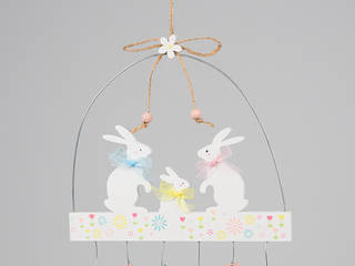 Easter Bunny Family Pastel Hanging Decoration Sass & Belle Salas de estar modernas Acessórios e Decoração