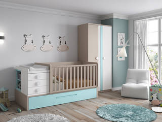 Ambiente infantil: cuna convertible, Muebles Fun Muebles Fun Dormitorios infantiles de estilo moderno