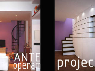 Appartamento a Roma - Una scala multifunzione, VITANTONIO SCORRANO ARCHITETTO VITANTONIO SCORRANO ARCHITETTO Modern corridor, hallway & stairs