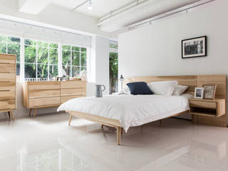 6534 라플란드 내추럴 모던 원목 침대, 시더스디자인그룹 시더스디자인그룹 Phòng ngủ phong cách Bắc Âu