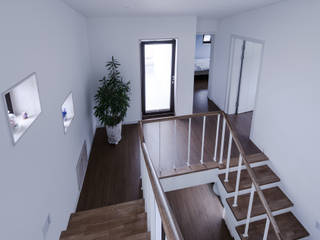 homify Minimalist corridor, hallway & stairs