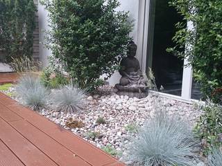 Ogród minimalistyczny ze strefą do medytacji, Ogrody Przyszłości Ogrody Przyszłości Minimalistyczny ogród