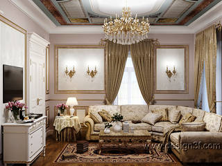 Германия, г. Баден-Баден, вилла 500 м2 , студия Design3F студия Design3F Classic style living room