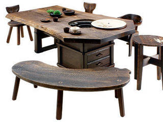 桐里工房の囲炉裏テーブル, 桐里工房 桐里工房 Asian style dining room Tables